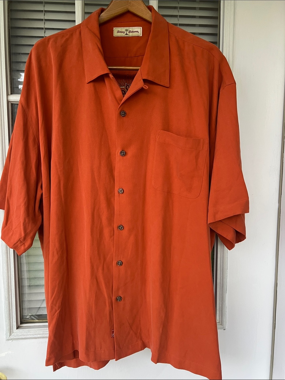 Tommy Bahama Short Sleeve Button-Up Shirt - Rust Orange